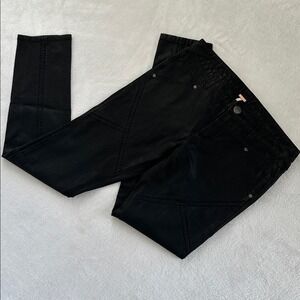 Free People Womens Edgy Vegan Leather Paneled Skinny Pants Goth Mob Wife Black 6